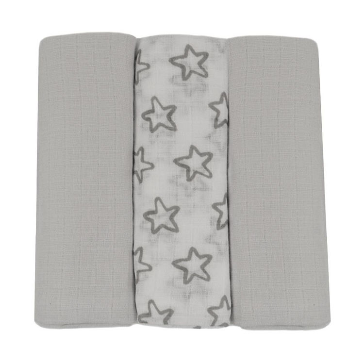 Picture of MS13G / 2083 PACK OF 3 SUPER SOFT MUSLIN SQUARES 70X70CM